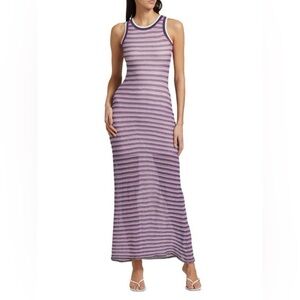 Veronica Beard Sivan Striped Knit Maxi Dress B2803